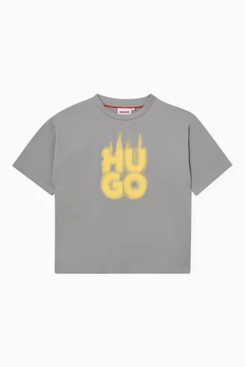 Fire Logo Graphic T-shirt in Cotton