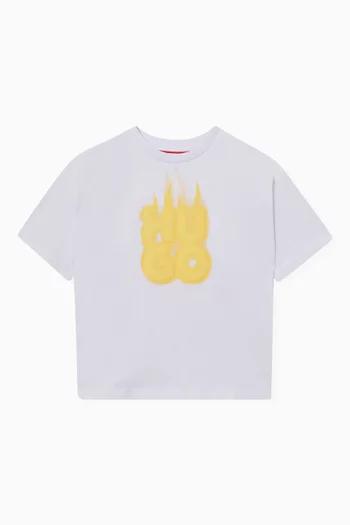 Fire Logo Graphic T-shirt in Cotton