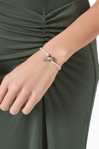 Rose Charm Bracelet in 18kt White Gold