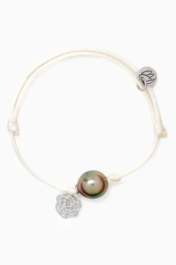 Rose Charm Bracelet in 18kt White Gold