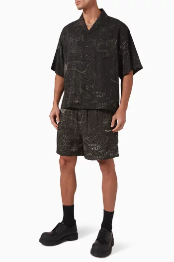 Utopia Camp Collar Shirt in Rayon-twill
