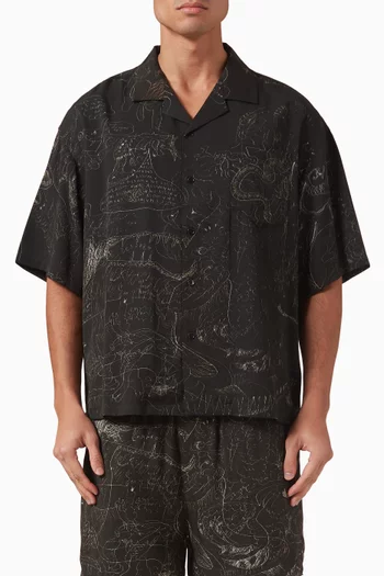 Utopia Camp Collar Shirt in Rayon-twill