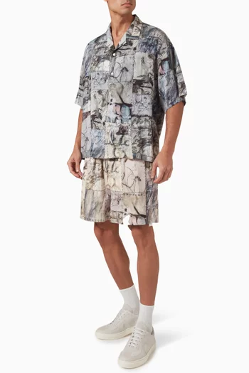 Montage Camp Collar Shirt in Rayon-twill
