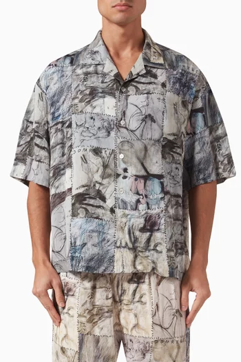 Montage Camp Collar Shirt in Rayon-twill