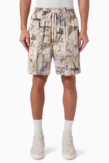 Montage Shorts in Rayon-twill