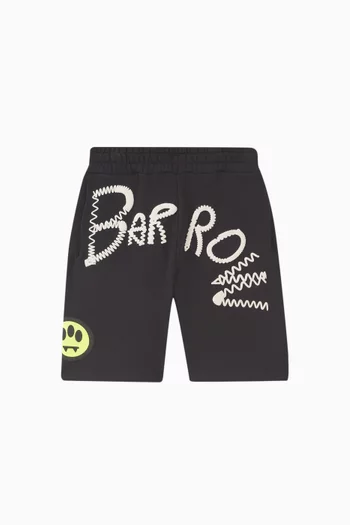 Graphic Print Sweatshorts in Cotton