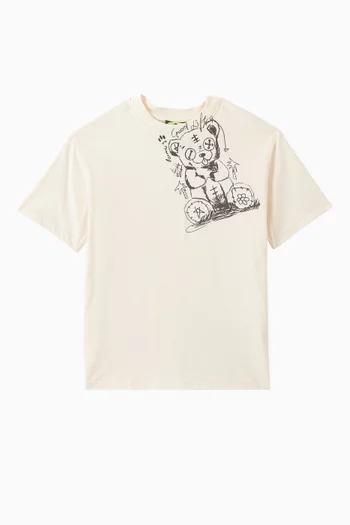 Grafitti-style Print T-shirt in Jersey