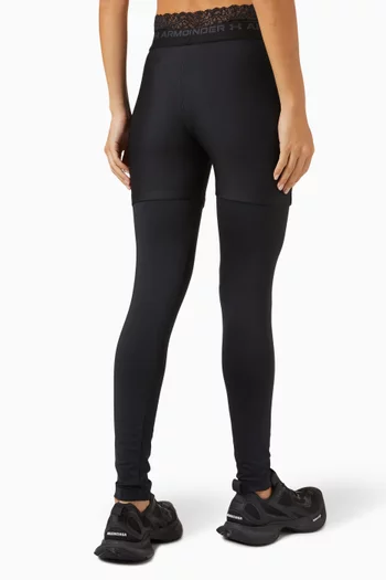 x Under Armour Layered Leggings in Jersey & Lace
