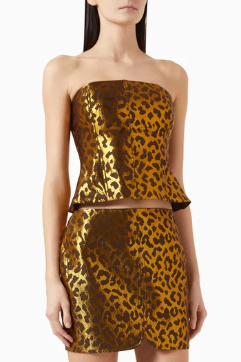 Leopard-print Corset Top