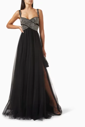 Stone-embellished Gown in Tulle