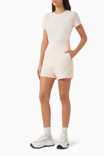 تي شيرت بطبعة شعار الماركة قطن