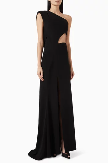 One-shoulder Cut-out Maxi Dress