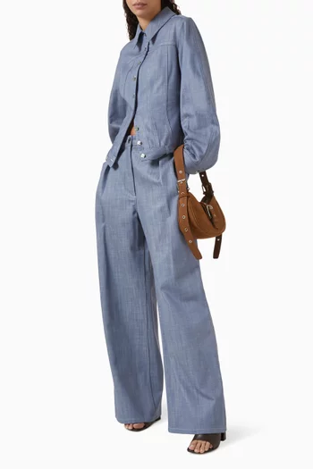 Low-rise Wide-leg Pants in Denim