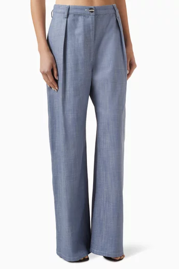 Low-rise Wide-leg Pants in Denim