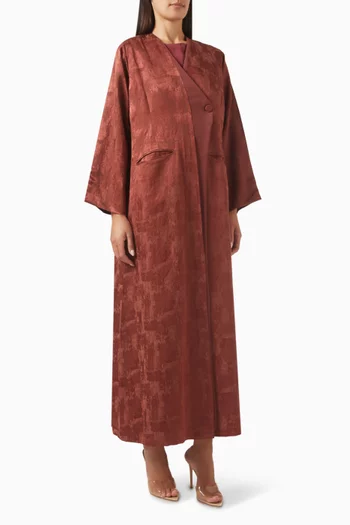 Maroon Harmony Abaya in Washed Silk