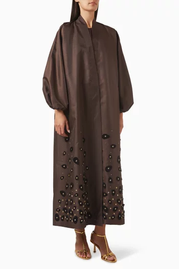 Rustic Blossom Abaya in Taffeta