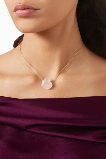 Quartz Heart Necklace in 18kt Gold-plated Metal