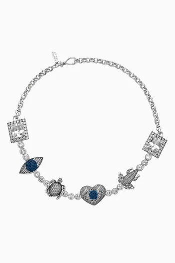 Miro Choker Necklace in Platinum-plated Bronze