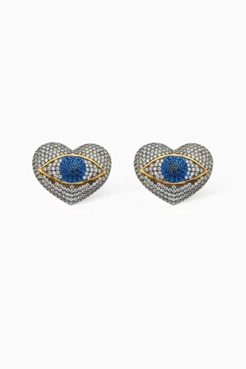 Occhio del Amore Earrings in 24kt Gold-plated Bronze & Silver