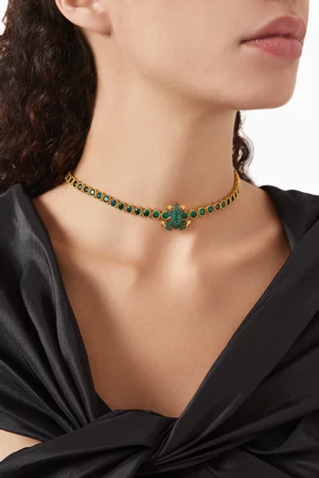 Frog Tennis Necklace in 24kt Gold-plated Bronze
