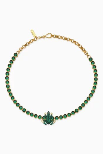 Frog Tennis Necklace in 24kt Gold-plated Bronze