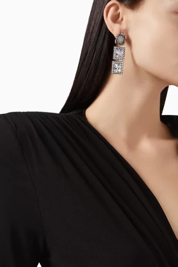 Serdarino Crystal Duo Wales Drop Earrings