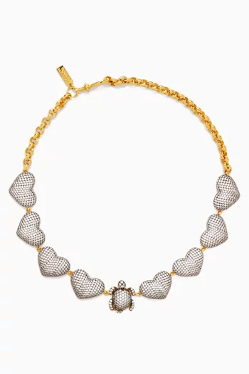 Serdarino Cuori Crystal Choker in 24kt Gold-plated Bronze