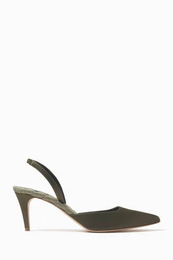 Gabriella 75 Slingback Pumps in Satin