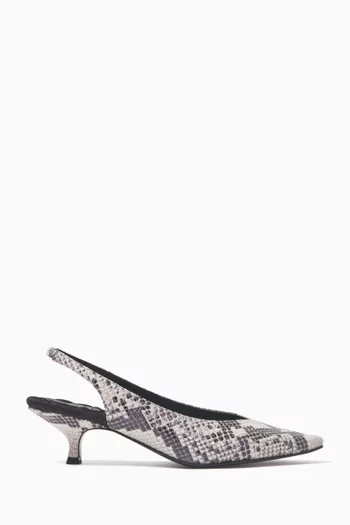 Silvana 50 Slingback Pumps in Python-print Faux Leather