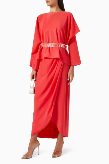 Embellished-belt Maxi Dress