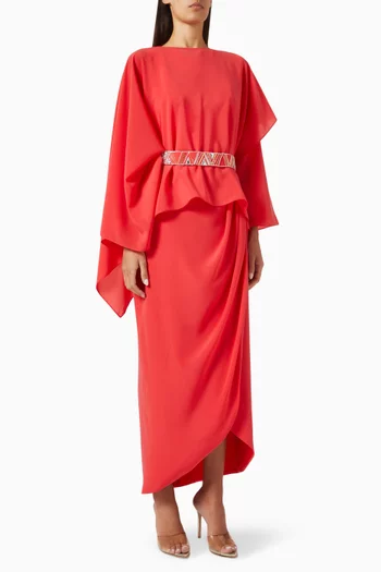 Embellished-belt Maxi Dress
