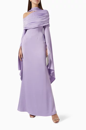 Kamelia Maxi Dress in Crepe Satin