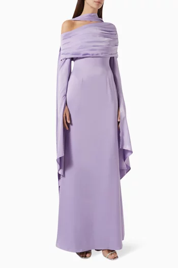 Kamelia Maxi Dress in Crepe Satin