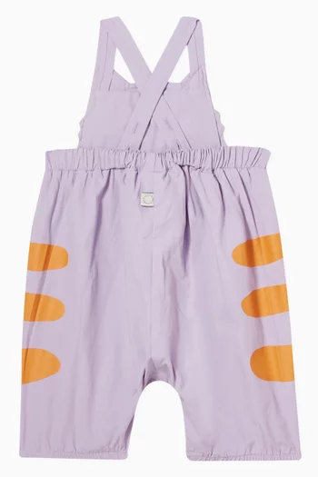 Cat-print Romper in Organic Cotton-poplin