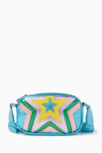 Star-print Shoulder Bag in Metallic Faux Leather