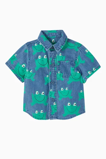 Baby Frog Printed Denim Shirt