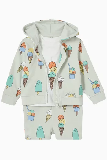 Ice Cream-print Sweatshorts in Cotton
