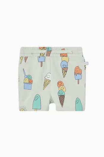 Ice Cream-print Sweatshorts in Cotton