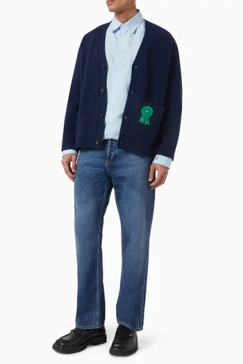 Window Embroidered shirt in Linen-blend