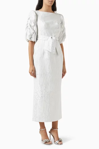 Sedum Textured Maxi Dress in Cotton-blend