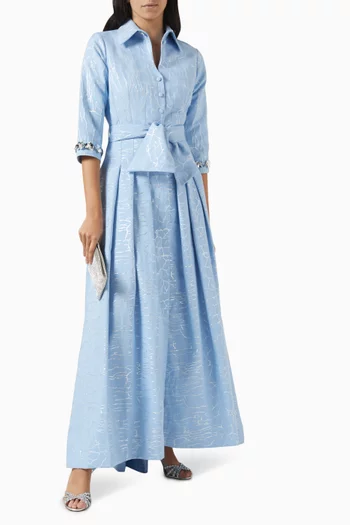 Zinnia Textured Gown in Cotton-blend