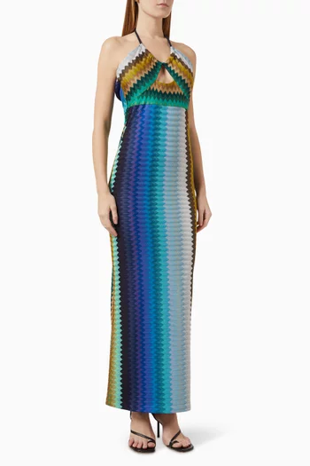 Bianca Halter Knit Maxi Dress