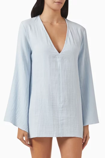 Elle Cover-up Mini Dress in Cotton Gauze