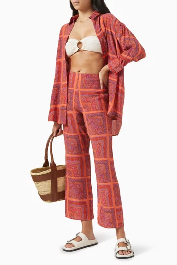 Zoya Printed Pants in Vegan Silk