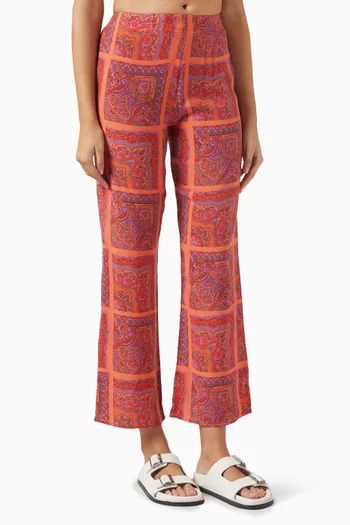 Zoya Printed Pants in Vegan Silk