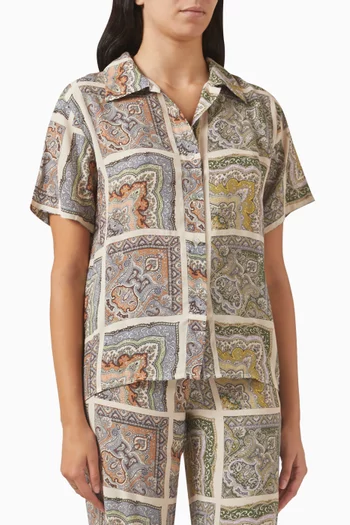 Zoya Printed Shirt in Vegan Silk