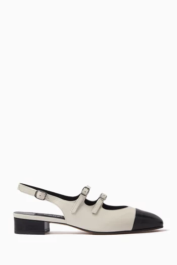 Abricot 20 Slingback Ballet Flats in Leather