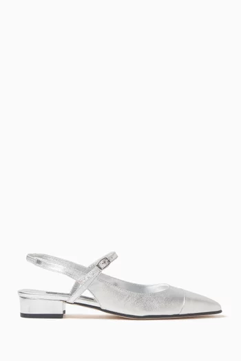 Oceano 30 Slingback Ballet Flats in Metallic Leather