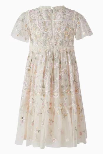 Embellished Dragonfly Garden Flared Dress