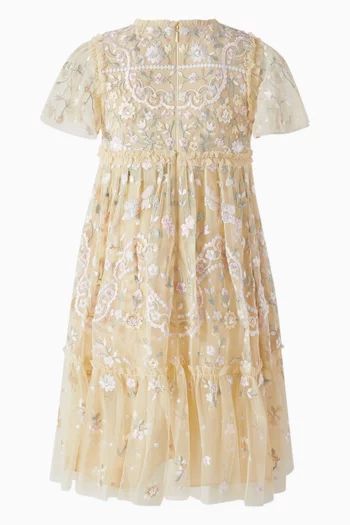 Embellished Dragonfly Garden Flared Dress